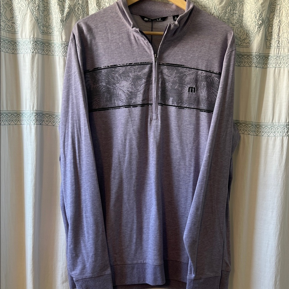 Travis Mathew’s Men's Zip-Up Sweater in Purple